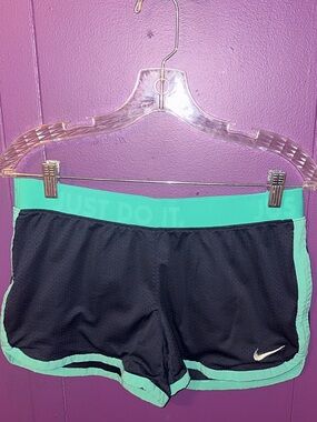 Nike Dri-FIT Navy Blue/Teal Athletic Shorts Women’s Medium